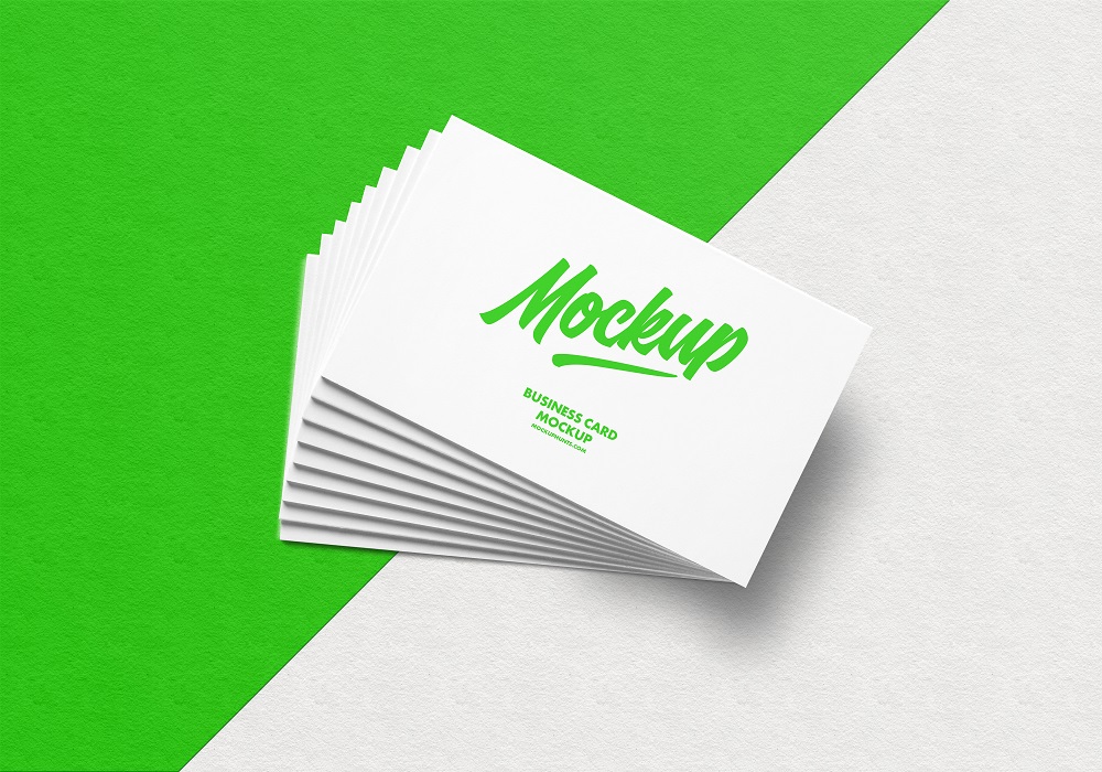 Realistic Stacked Business Card Mockups