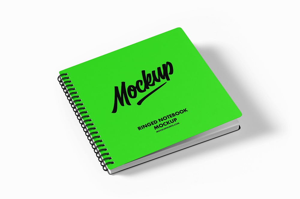 Premium Rounded Corners Spiral Notebook Mockups