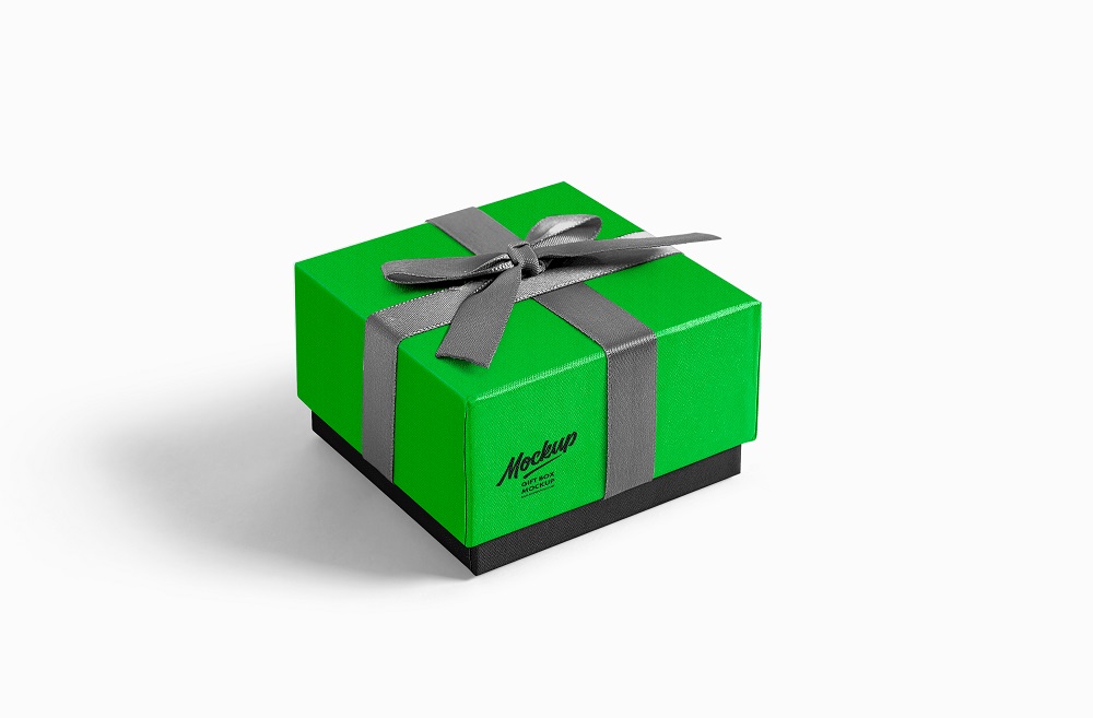 Premium Gift Box with Ribbon Mockups