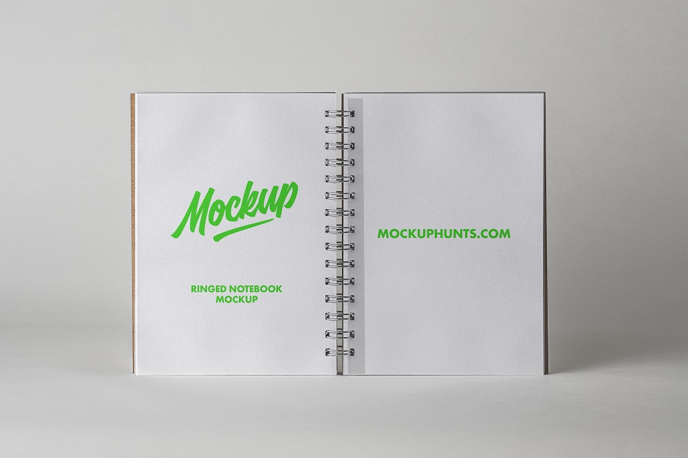 Premium Open Ringed Sketchbook Mockupss