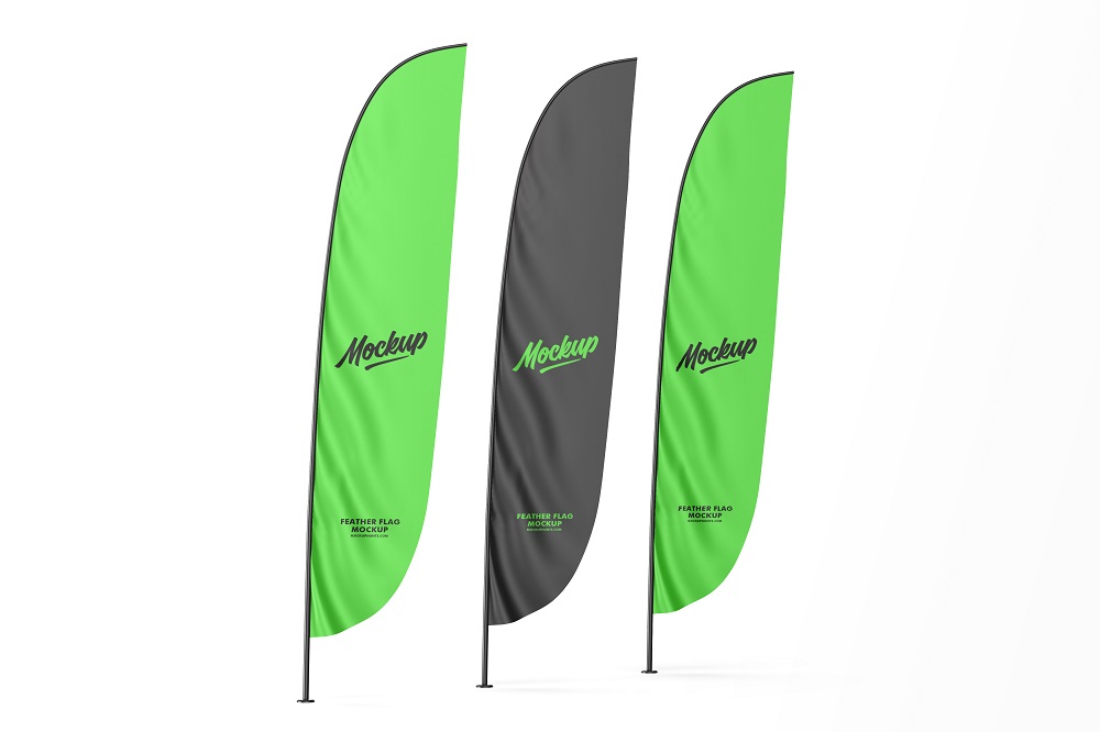 Free Feather Flag Mockups